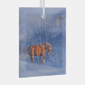 Mooie kerstman in het sneeuwOrnament Glas Ornament (Voorkant Rechts)