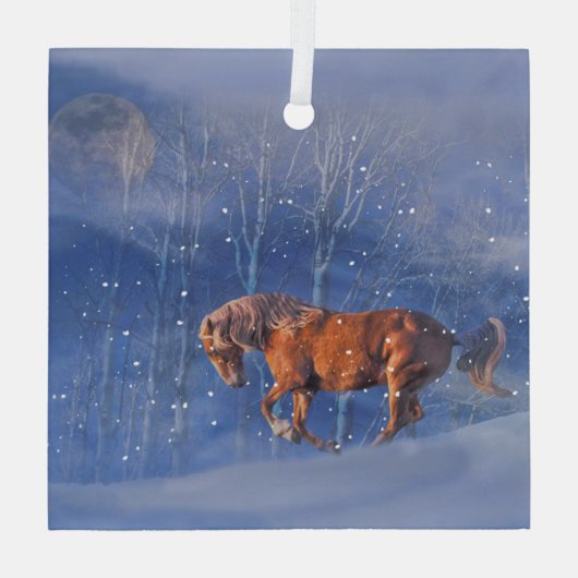 Mooie kerstman in het sneeuwOrnament Glas Ornament (Achterkant)