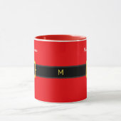 Mooie kerstman Kerstriem  Twee-Tons Cof Mok (Midden)