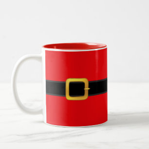 Mooie kerstman Kerstriem  Tweekleurige Koffiemok