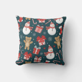 “Mooie Kerstman met Sneeuwpop & Cadeaus Patroon Ku Kussen (Voorkant)