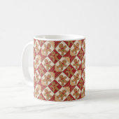 Mooie Kerstman Patchwork Patroon Stijl Koffiemok (Voorkant links)