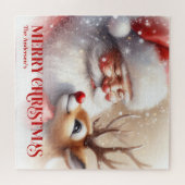 Mooie Kerstman Rudolph Aangepaste Kerstpuzzel voor Legpuzzel (Horizontaal)