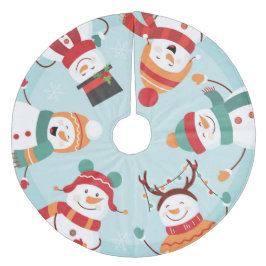Mooie Kerstman Sneeuwmannen Fluweel Boom Kleed Fleece Kerstboom Rok