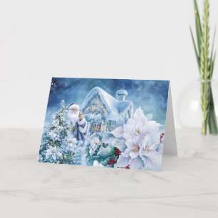 Mooie Kerstman Winter Wonderland Blank Kerstmis Feestdagen Kaart