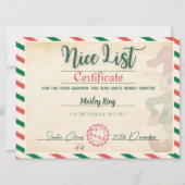 Mooie kerstmannen officiële nice list-certificaat kaart (Voorkant)