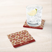 Mooie kerstmannen patchwork patroon stijl kartonnen onderzetters (Insitu)