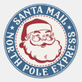 Mooie KerstmanZegel Noordpool Goedgekeurd Label (Voorkant)
