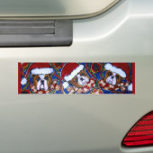 Mooie Kerstmis Bulldog Bumpersticker (Op auto)