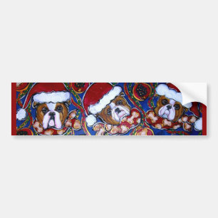 Mooie Kerstmis Bulldog Bumpersticker