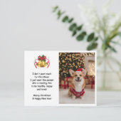 Mooie Kerstmis Corgi Hond Aangepaste Foto Feestdagenkaart (Staand voorkant)