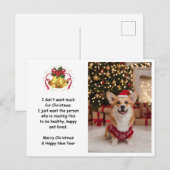 Mooie Kerstmis Corgi Hond Aangepaste Foto Feestdagenkaart (Voorkant / Achterkant)