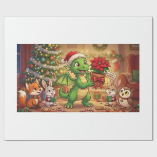 Mooie Kerstmis Groene Draak Verhaalboek Vakantiewr Cadeaupapier