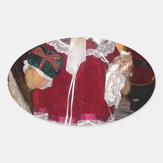 Mooie Kerstmis met liefde heeft een mooie dag en Ovale Sticker (Voorkant)