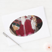 Mooie Kerstmis met liefde heeft een mooie dag en Ovale Sticker (Envelop)