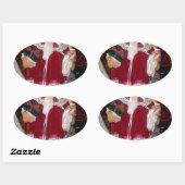 Mooie Kerstmis met liefde heeft een mooie dag en Ovale Sticker (Vel)