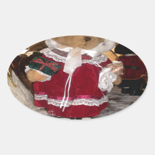 Mooie Kerstmis met liefde heeft een mooie dag en Ovale Sticker