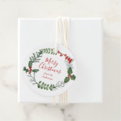 Mooie kerstmis met rode en groene Waterverf Bedankjes Labels (In situ)