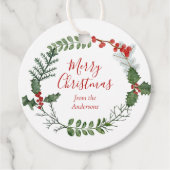 Mooie kerstmis met rode en groene Waterverf Bedankjes Labels (Voorkant)