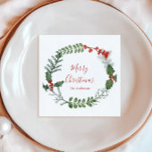 Mooie kerstmis met rode en groene Waterverf Servet