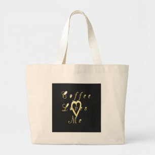 Mooie kerstmis, mooie koffie houdt van me. grote tote bag