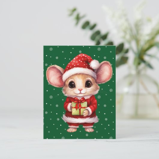 Mooie Kerstmis Muis Kaart (Staand voorkant)