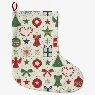 Mooie Kerstmis Patroon Inpakpapier Grote Kerstsok