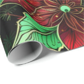 Mooie Kerstmis Poinsettia Cadeaupapier (Rol Hoek)