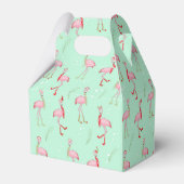 Mooie Kerstmis roze flamingo patroon Bedankdoosjes (Achterkant)