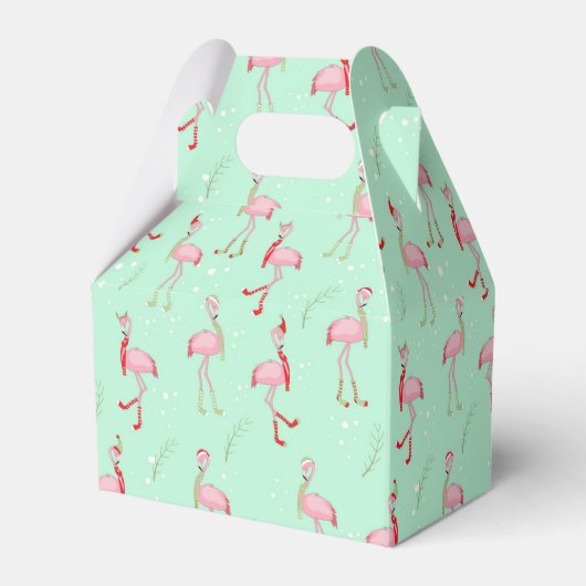 Mooie Kerstmis roze flamingo patroon Bedankdoosjes (Voorkant Zijde)