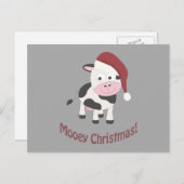 Mooie Kerstmis! Santa Koe Feestdagenkaart (Voorkant / Achterkant)