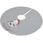 Mooie Kerstmis! Santa Koe Kerstboom Rok (Gekanteld)