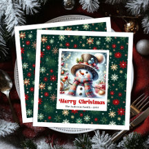 Mooie Kerstmis Sneeuwman Servetten Persoonlijk Kin