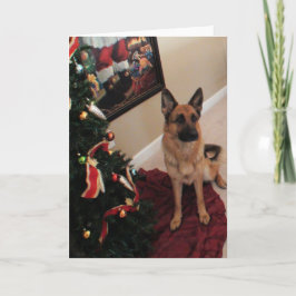 Mooie Kerstmis van de Duitse herder Feestdagen Kaart
