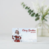 Mooie Kerstmis Vrouw over Winter Visitekaartje (Staand voorkant)