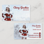 Mooie Kerstmis Vrouw over Winter Visitekaartje (Voorkant / Achterkant)