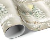 Mooie Kerstmis, winterlandschapskerk Cadeaupapier (Rol Hoek)