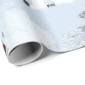 Mooie Kerstmisvrouw over Wintersneeuw Cadeaupapier (Rol Hoek)