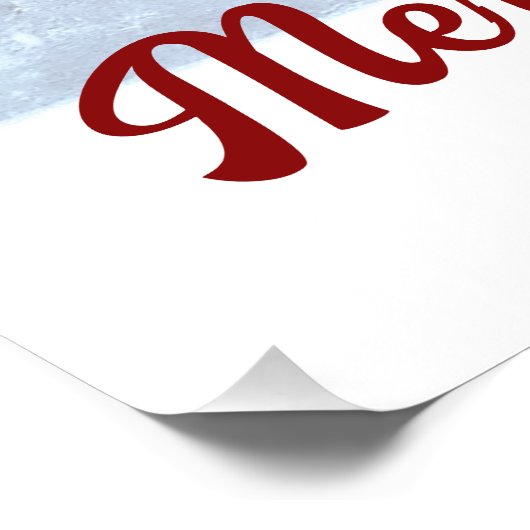 Mooie Kerstmisvrouw over Wintersneeuw Perfect Poster (Hoek)