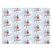 Mooie Kerstmisvrouw over Wintersneeuw Tafelkleed (Voorkant (Horizontaal))