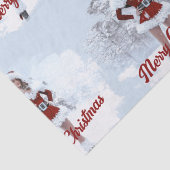 Mooie Kerstmisvrouw over Wintersneeuw Tissuepapier (Detail)