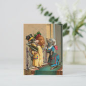 Mooie kerstmuis met Vintage Briefkaart (Staand voorkant)