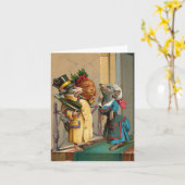 Mooie kerstmuis met Vintage Kaart (Gele Bloem)