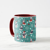 Mooie Kerstmuts Pugs Mok (Voorkant links)