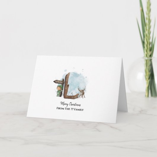 Mooie kerstontwerpkaart voor Waterverf Kaart (Voorkant)