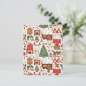 Mooie Kerstpatroon Decoratie Feestdagenkaart (Staand voorkant)