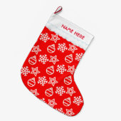 Mooie kerstpatroon op rood grote kerstsok (Voorkant (Hangend))