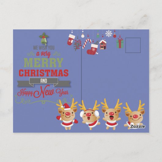 Mooie kerstrendierster briefkaart (Achterkant)