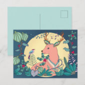 Mooie kerstrendierster briefkaart (Voorkant / Achterkant)