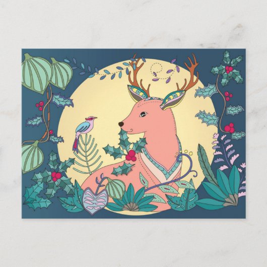 Mooie kerstrendierster briefkaart (Voorkant)